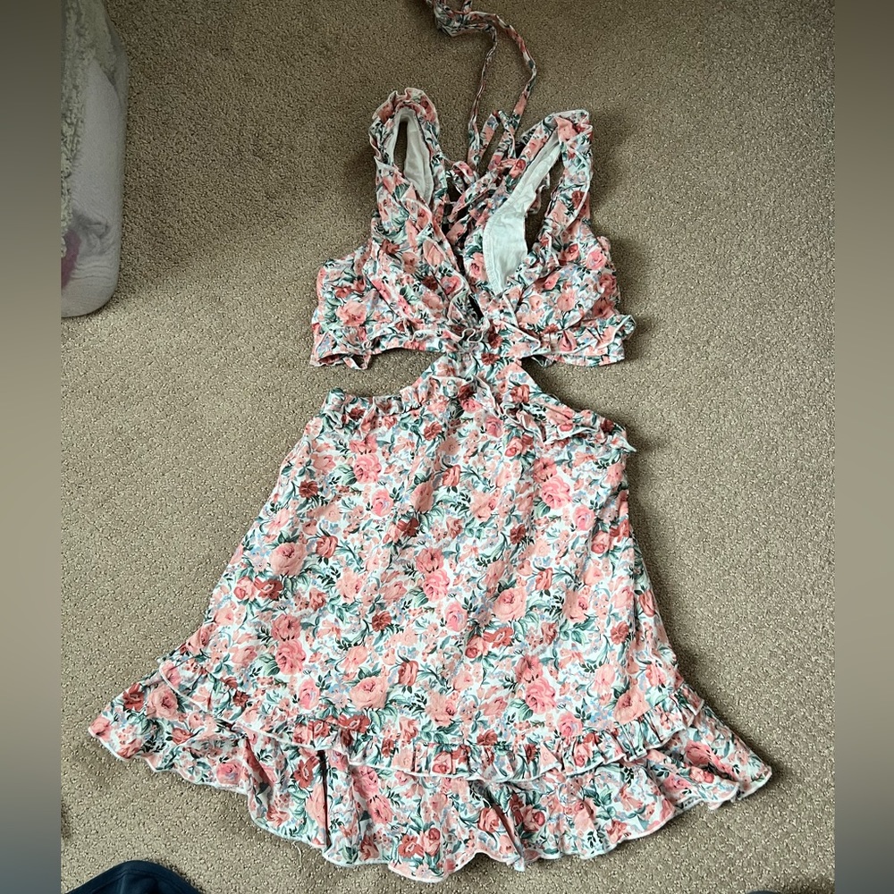 Floral cut out dress